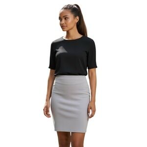 ritzia Sunday Best Light Gray Knit Mini Skirt M NWOT Soft Stretch Preppy